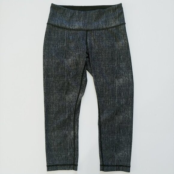 Lululemon Wunder Under Crop Leggings 4 Full On Luxtreme Burlap Black Dune Active - Picture 6 of 10